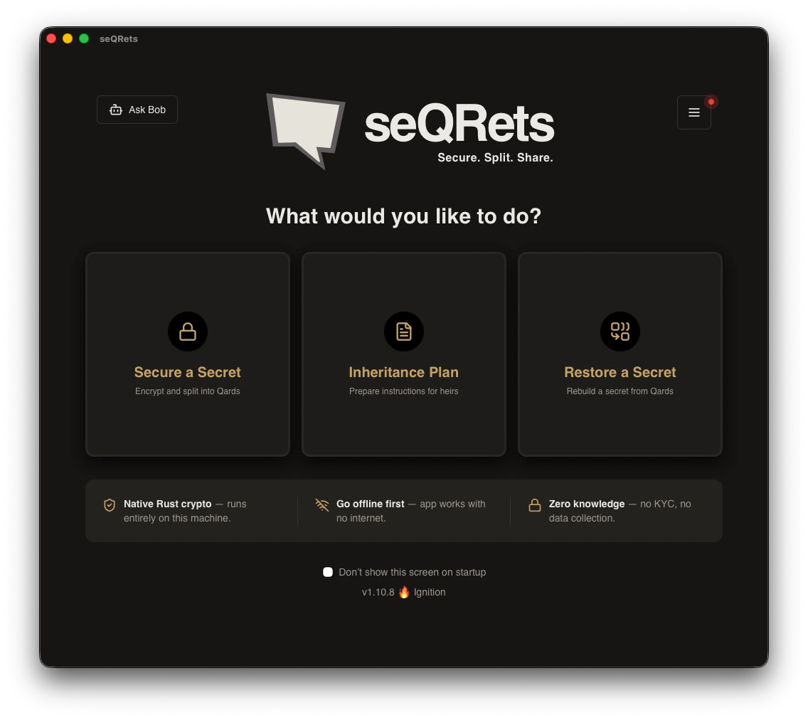 seQRets Dark Theme