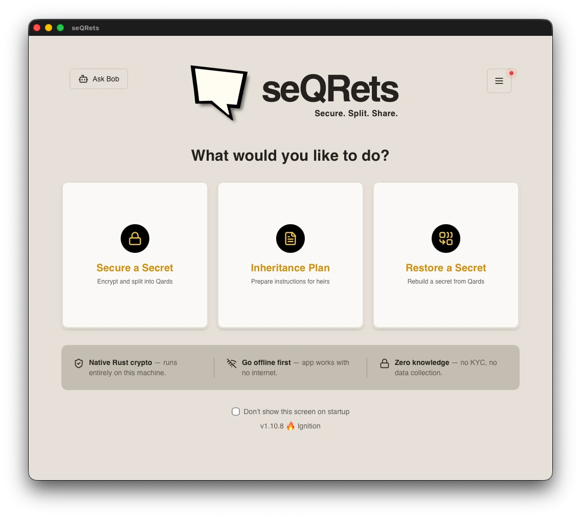 seQRets Light Theme